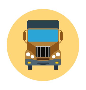 Lojistik kamyonu renkli vektör simgesi