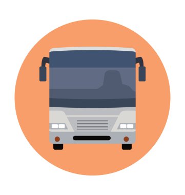 Halk otobüsü renkli vektör simgesi