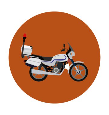 Polis motosiklet renkli vektör simgesi