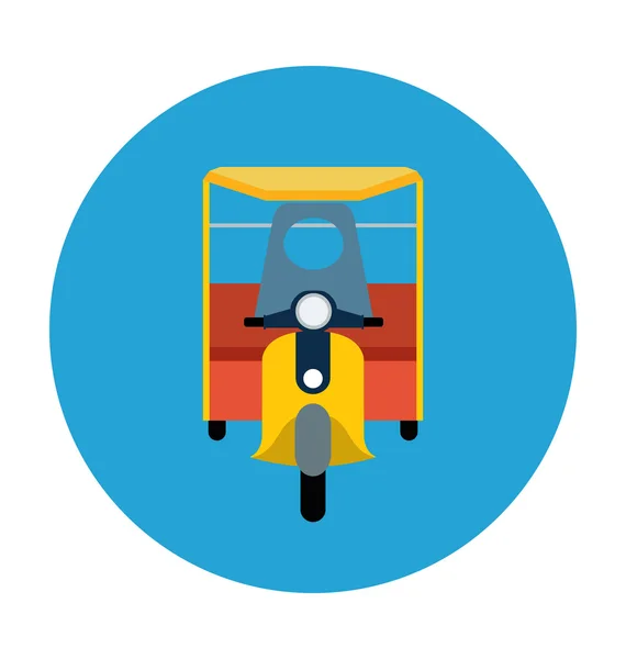 Rickshaw Colored Vector Icon — Stock Vector