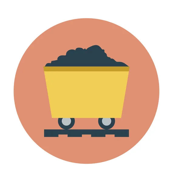 Icona vettoriale colorata del carrello del carbone — Vettoriale Stock