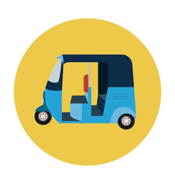 Rickshaw Colored Vector Icon — Stock Vector