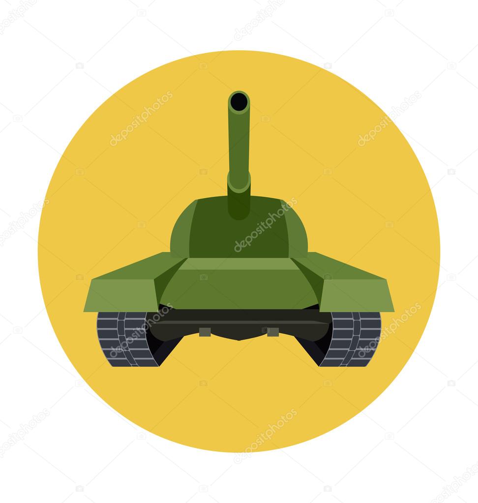 War Tank Colored Vector Icon