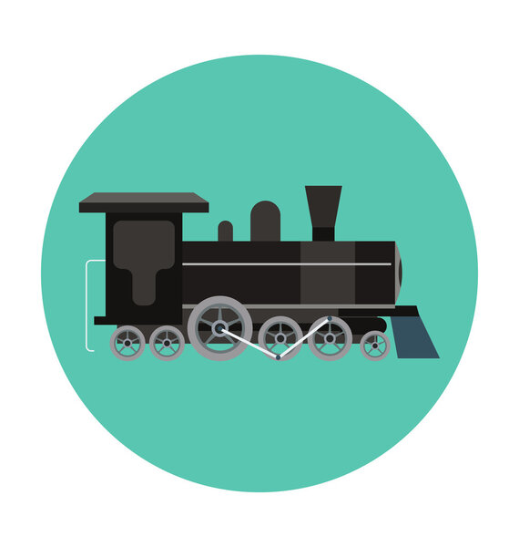 Иконка Поезд двигателя цветные векторные
