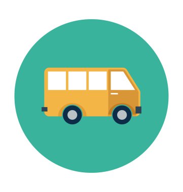 Otobüs renkli vektör simgesi