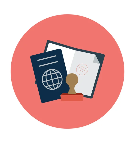 Passport Colored Vector Icon — Stock Vector