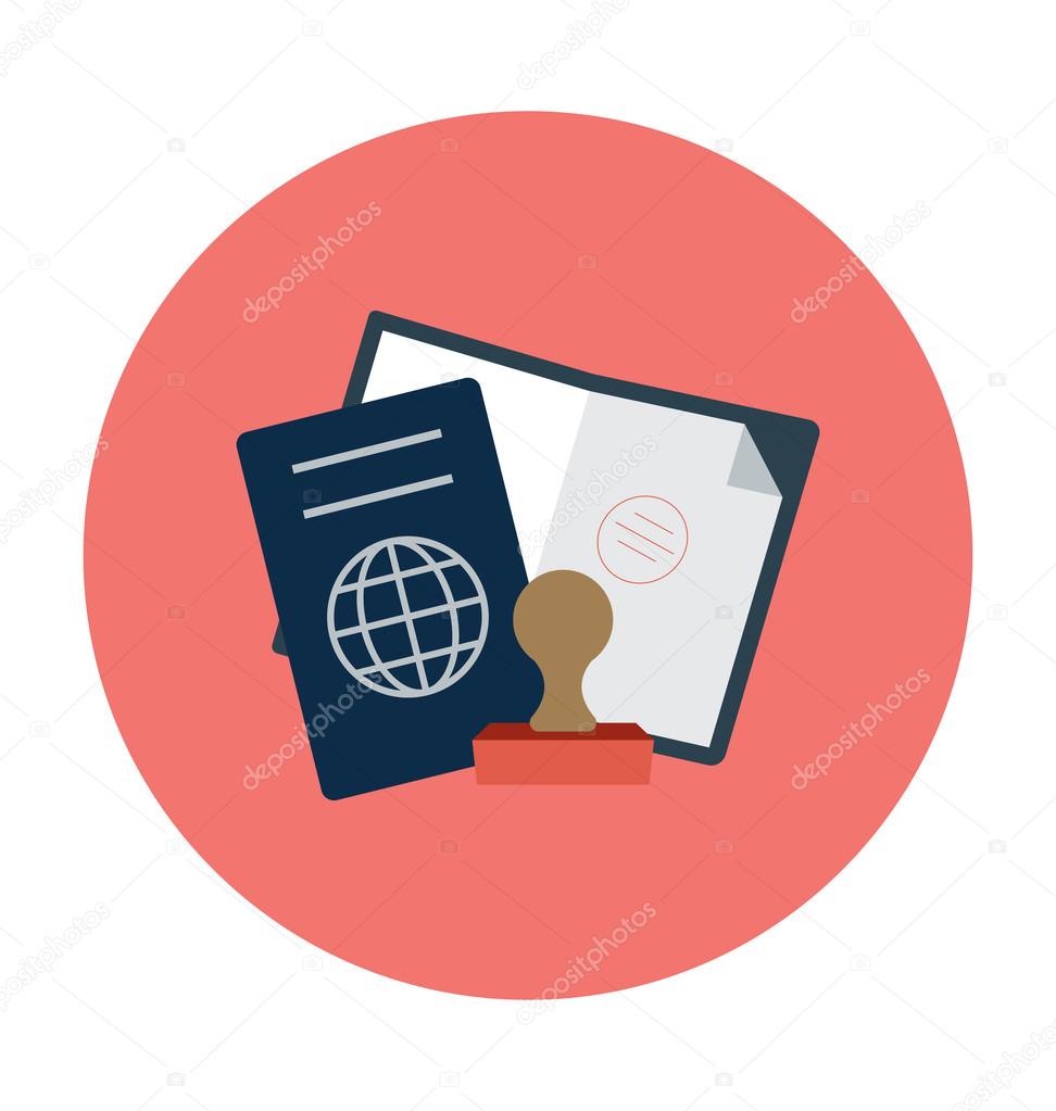 Passport Colored Vector Icon