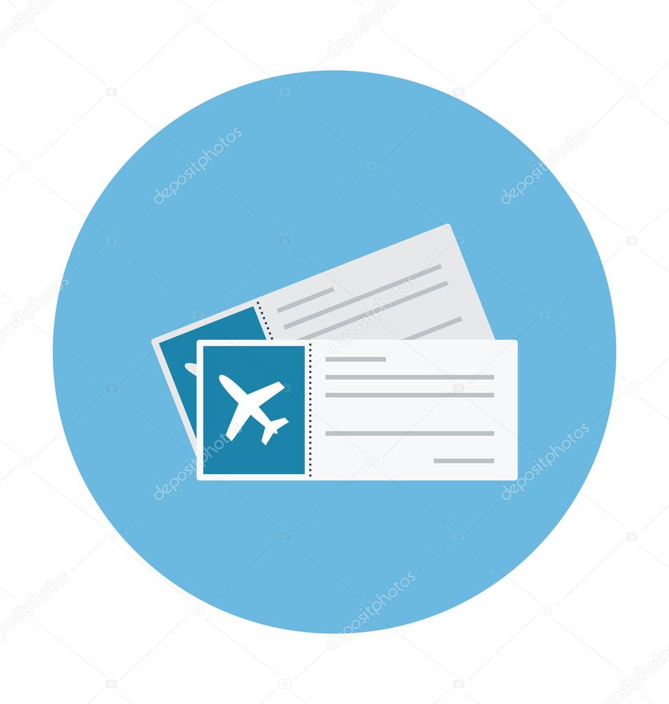 Air Tickets Colored Vector Icon