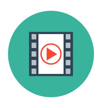 Video oynatıcı renkli vektör simgesi