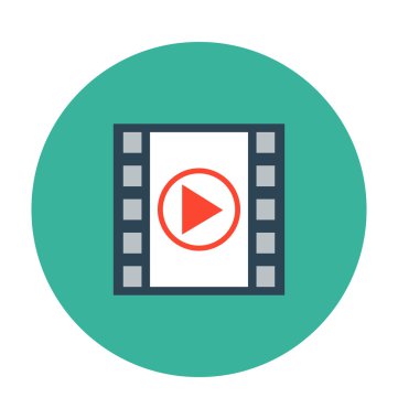 Video Player Colored Vector Icon clipart