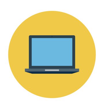 Laptop renkli vektör simgesi