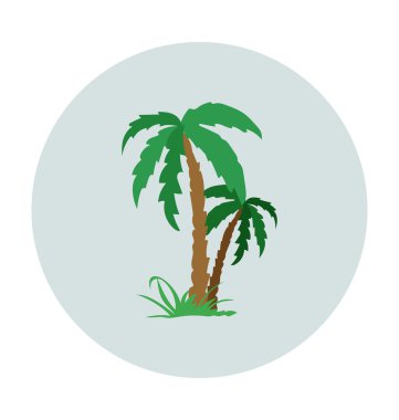 Palm Tree Colored Vector Icon clipart