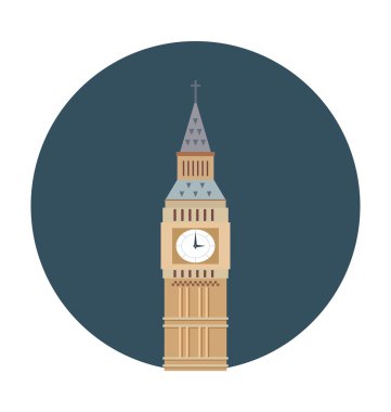 Kule saat renkli vektör simgesi