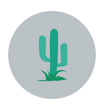 Cactus Colored Vector Icon clipart