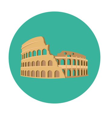 Colosseum renkli vektör simgesi
