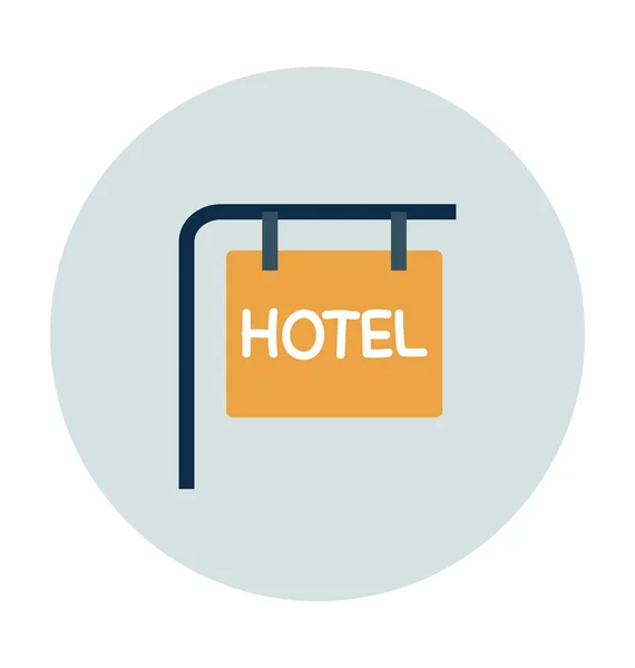 Hotel Signboard icono de vector de color — Vector de stock