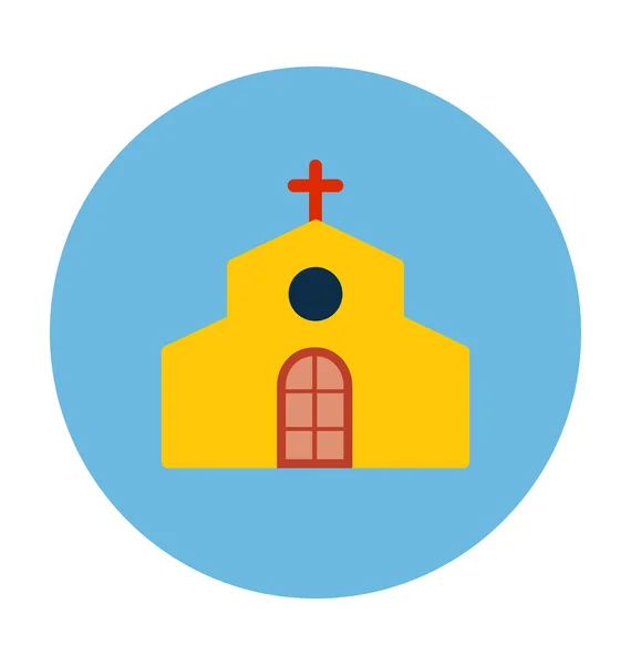 Kerk gekleurde vector pictogram — Stockvector