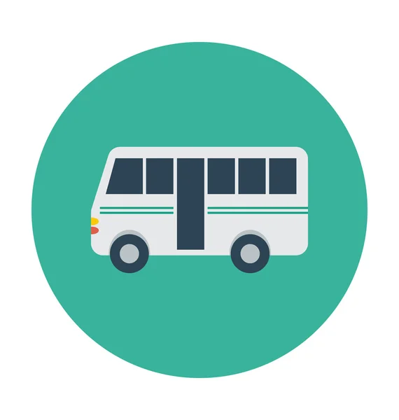 Ícone vetorial colorido de ônibus — Vetor de Stock
