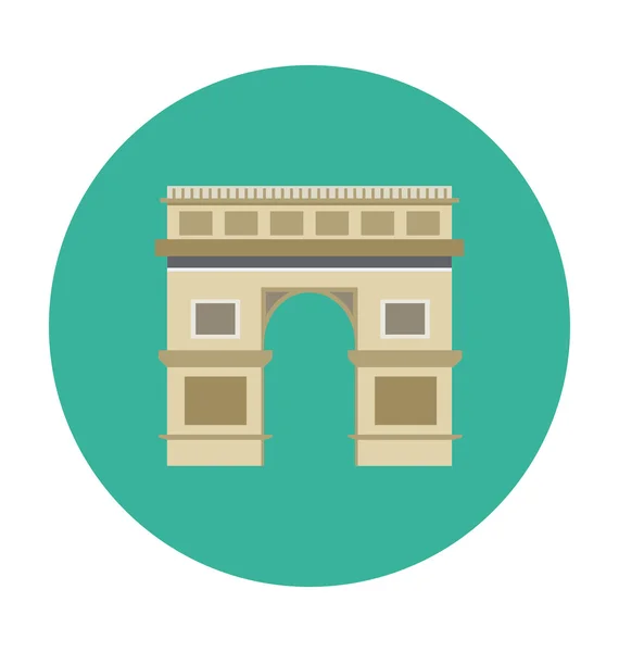 Arc de Triomphe Icône vectorielle colorée — Image vectorielle
