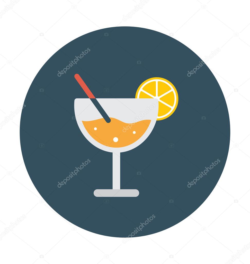 Cocktail Colored Vector Icon