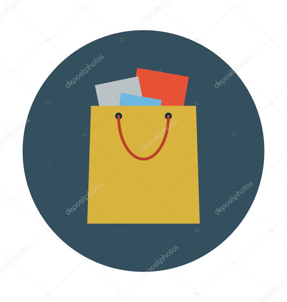 Shopping Bag Colored Vector Icon