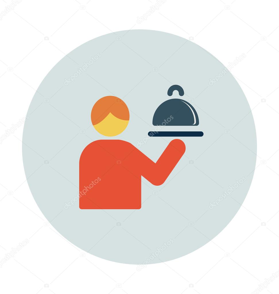 Waiter Colored Vector Icon