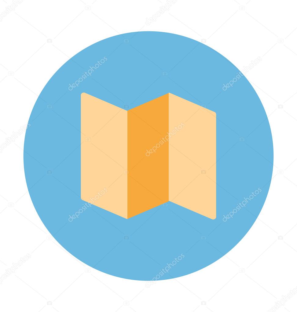 Unfolded Map Colored Vector Icon