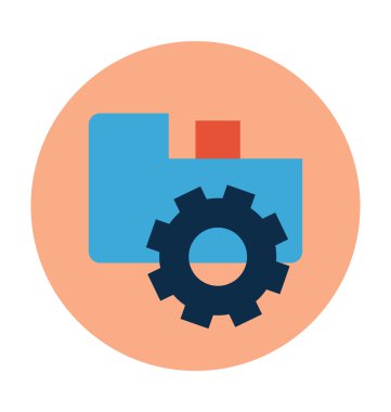 Klasör Cog vektör çizim renkli