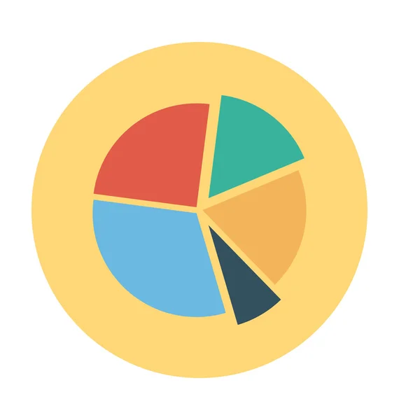 Gráfico de pastel Ilustración vectorial coloreada — Vector de stock