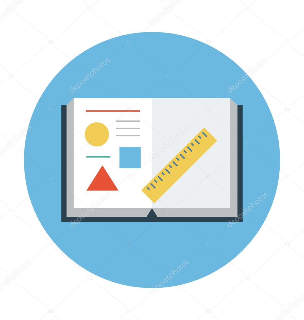 Libro de matemáticas ilustración vectorial coloreada Vector de stock ...