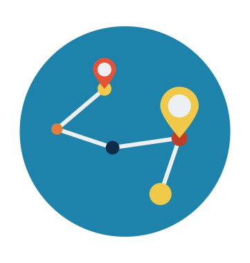 Vektör çizim yönünü PIN renkli