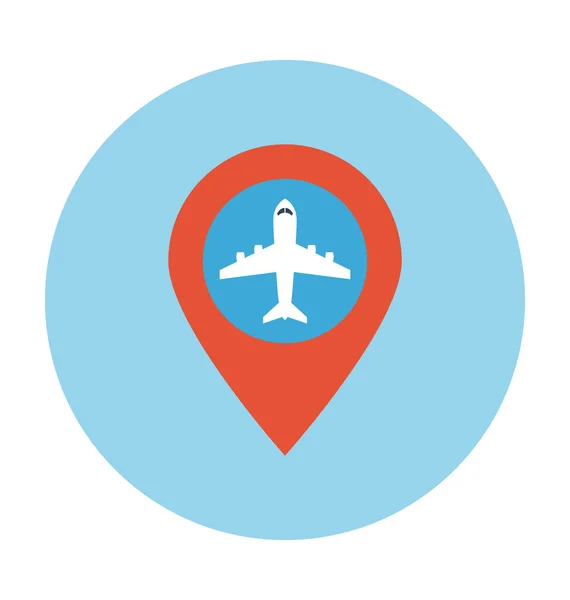 Airport Location Colored Vector Illustration — Stock Vector