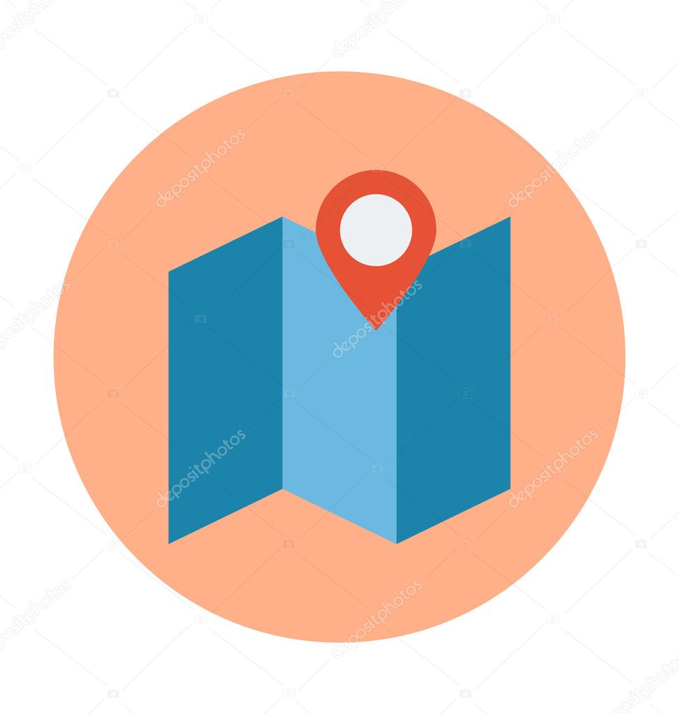 Map Location Colored Vector Illustration