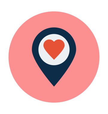 Kalp konumu vektör çizim renkli