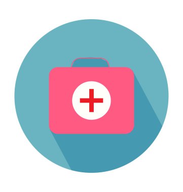 İlk yardım kiti renkli vektör simgesi