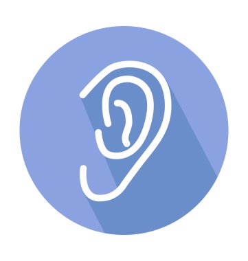 İnsan kulağının renkli vektör simgesi