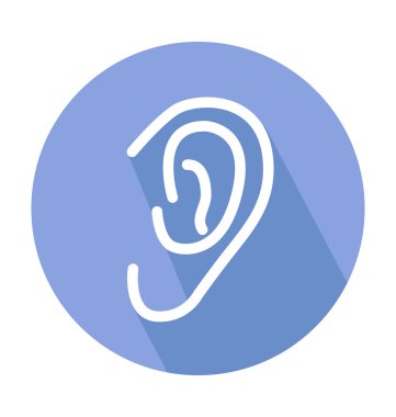 Human Ear Colored Vector Icon clipart