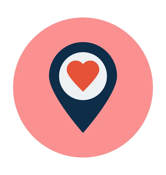 Heart Location Colored Vector Illustration — Stock Vector