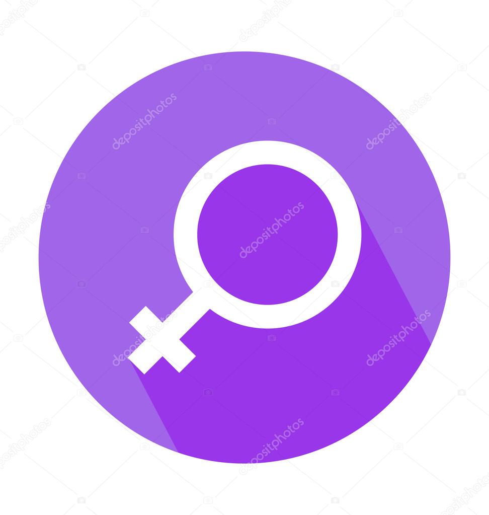 Female Gender Symbol Colored Vector Icon