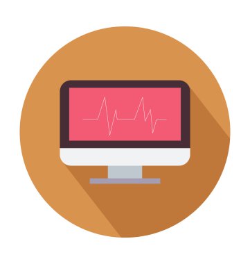 Kalp atışı ekran renkli vektör simgesi