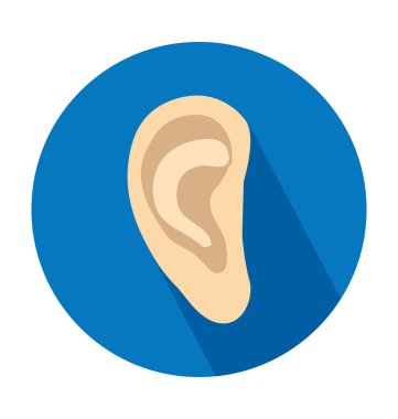 İnsan kulağının renkli vektör simgesi