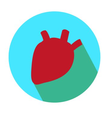 Kardiyoloji renkli vektör simgesi