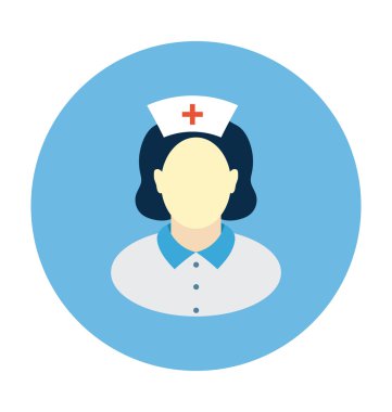 Hemşire renkli vektör simgesi