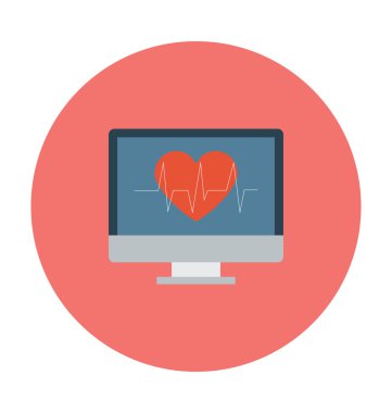 Elektrokardiyogram renkli vektör simgesi