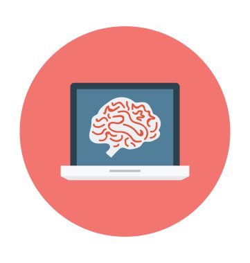 Beyin renkli vektör simgesi