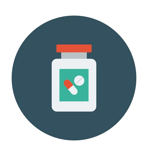 Icône vectorielle colorée de bouteille de médicament — Image vectorielle