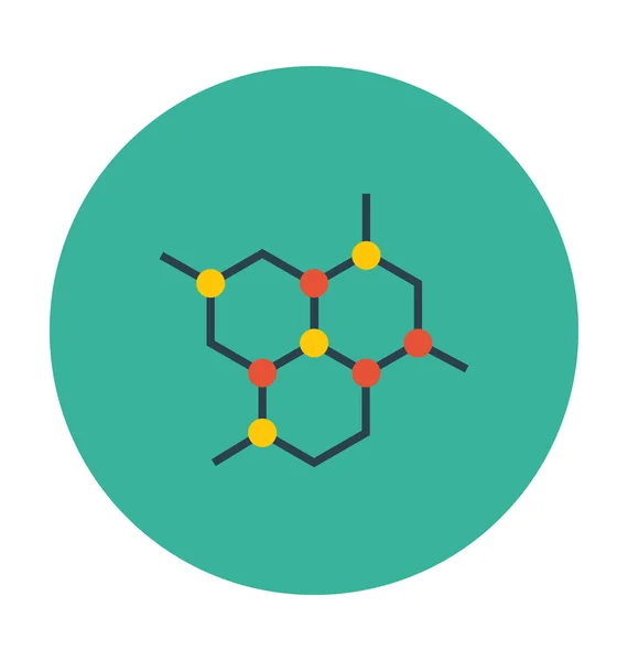 Ícono de vector de color molecular — Archivo Imágenes Vectoriales