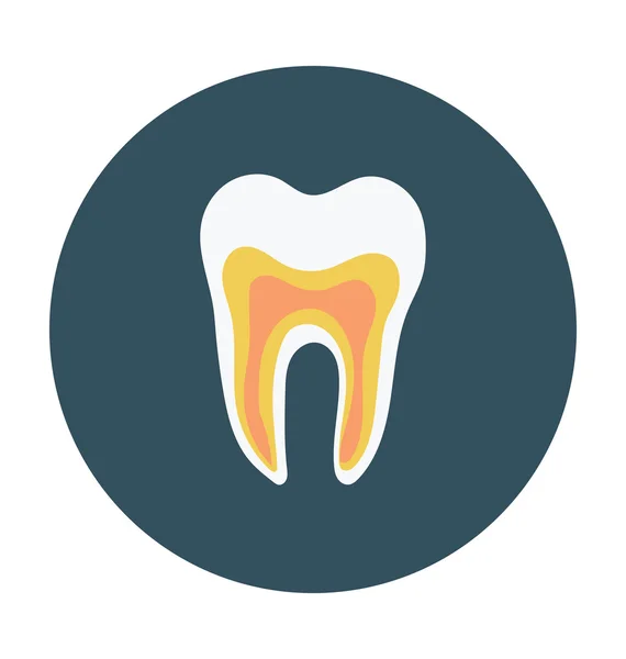 Tooth Colored Vector Icon — Stock Vector