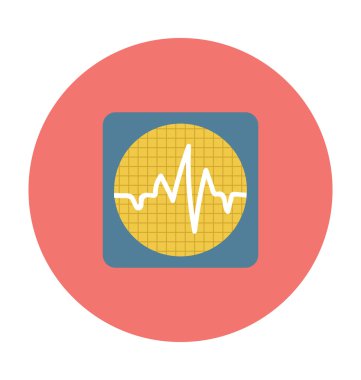 Kalp atışı ekran renkli vektör simgesi