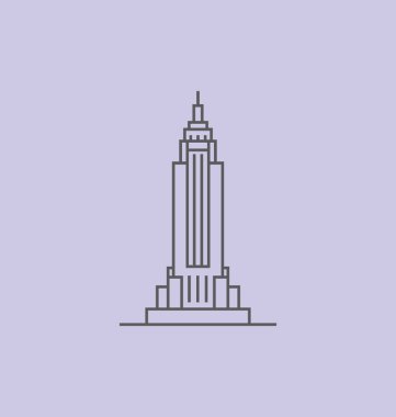 Empire State Binası vektör çizim renkli